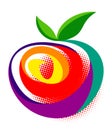 Vector, stylized apple fruit illustration.