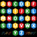 Vector of stylized colorful font and alphabet