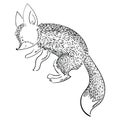 Vector stylized fox in a jump. A cartoon fox. Forest inhabitants. Illustration for children. Wild animal.