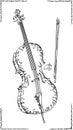 Vector illustration drawing of cello. Royalty Free Stock Photo