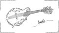 Vector illustration drawing of mandoline. Royalty Free Stock Photo