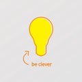 Vector stylized light bulb in modern design. Concept - think, cl