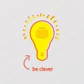 Vector stylized light bulb in modern design. Concept - think, cl