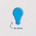 Vector stylized light bulb in modern design. Concept - think, cl