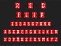 Vector of stylized red flip board alphabet Royalty Free Stock Photo