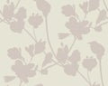 Subtle Seamless Pattern with Drawn Flowers Plants Royalty Free Stock Photo