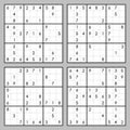 Vector sudoku set Royalty Free Stock Photo