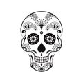 Vector sugar skull with floral pattern