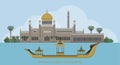 Vector of Sultan Omar Ali Saifuddin Mosque Islamic mosque, Brunei