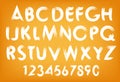 Vector summer alphabet typography set with numbers