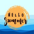 vector summer background hello summer text Royalty Free Stock Photo