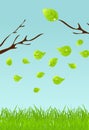 Vector summer background with tree