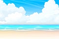 Vector summer cartoon seascape, landscape Royalty Free Stock Photo