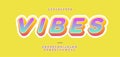 Vector summer font 3d bold color style