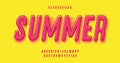 Vector summer font 3d bold colorful style