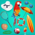 Vector Summer Holiday objects set Royalty Free Stock Photo