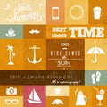 Vector summer icons / whith creative typographic m