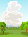 Vector summer landscape. Background for browser games. Royalty Free Stock Photo