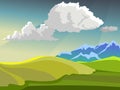 Vector summer landscape. Background for browser games. Royalty Free Stock Photo