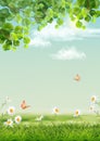 Vector Summer landscape Royalty Free Stock Photo