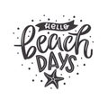Vector summer lettering design in trendy style. Royalty Free Stock Photo