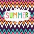 Vector Summer lettering with seamless pattern Royalty Free Stock Photo