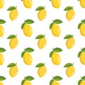 Vector summer pattern with lemons. Seamless texture design.