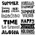 Vector summer phrases