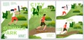 Vector summer posters natural parkland activities