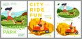 Vector summer posters set - running and riding Royalty Free Stock Photo