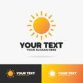 Vector summer sun logo set full color style on background for travel company