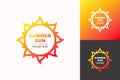 Vector summer sun logo set gradient style for travel firm