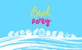 Vector summer template. Tropical beach party banner. Lettering Royalty Free Stock Photo