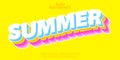 Vector summer text effect, 3D bold line style modern typography for decoration, t shirt, book, card,poster, banner, logo, printing