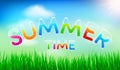 Vector of Summer Time Background by Colorful Transparent font