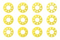 Vector sun icons set. Flat design. Royalty Free Stock Photo