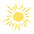Vector sun, colorful illustration for weather