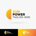 Vector sun power logo set colorful style on background for solar firm Royalty Free Stock Photo