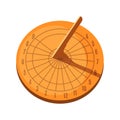 Vector Sundial icon in flat style isolated on a white background