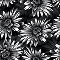 Vector Sunflower Pattern Design on Dark Background Royalty Free Stock Photo
