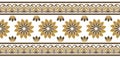 Vector sunflower tile border with paisley design element