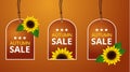 Vector sunflowers price labels