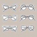 Vector sunglasses icons set on white background Royalty Free Stock Photo