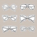 Vector sunglasses icons set on white background Royalty Free Stock Photo