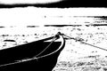vector Sunset on the beach canoe seashore coastal Bahia at the end of the day sand and sea black and white vector image on Royalty Free Stock Photo