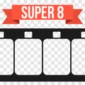 Vector Super 8 Film Strip Illustration on transparent