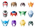 Vector super hero masks for face character in flat style Royalty Free Stock Photo