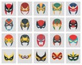 Vector Super Hero Masks Set in Flat Style. Face Character, Superhero Comic Book Mask Collection. Superhero Photo Props Royalty Free Stock Photo