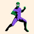 Vector Superhero Action Pose Illustration Isolated Royalty Free Stock Photo
