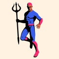 Vector Superhero Action Pose Illustration Isolated Royalty Free Stock Photo